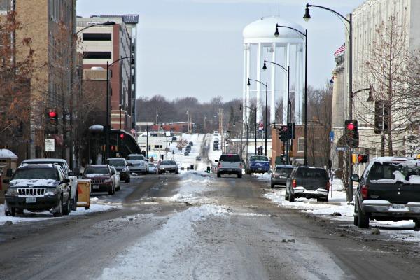 Walnut Street in Columbia, Mo on January 2, 2013