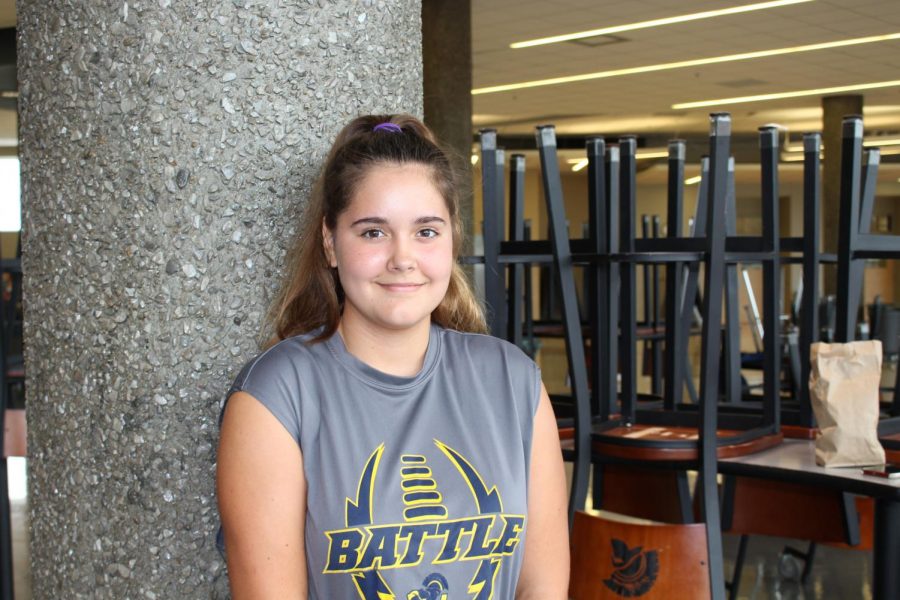 Kayla Moss is the only female on the football team for the 2018 competition season.