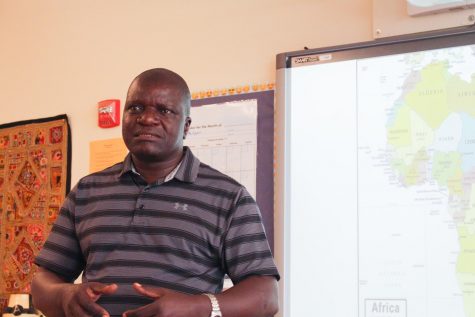 Lawrence Chiteri gives a speech to the Culture Club