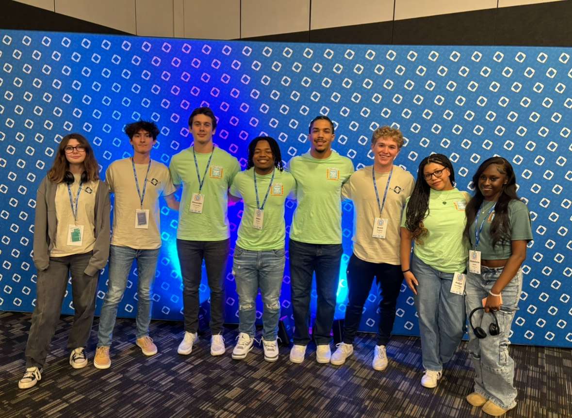 Members of DECA line up, Breleigh Moore, Coen Buxton, Alexander Fernandez, Aiden Butler, Alijah Jackman, Grant Hughes, Alaijah Cummings, Madeleine Samb